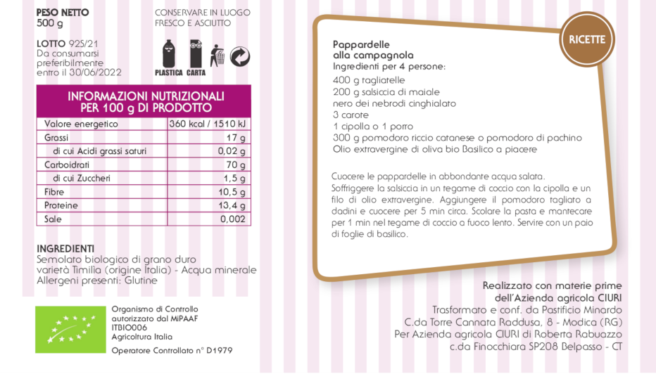 Pasta di Timilia Pappardelle - 500 g