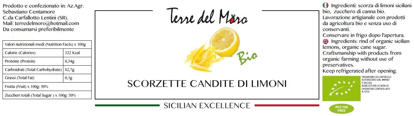 Scorzette candite di limone vasetto da 210g