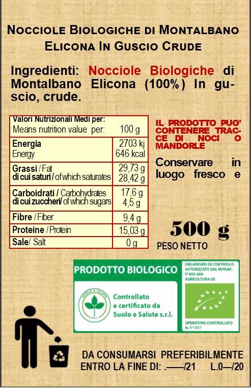 Nocciole in guscio di Montalbano 500g