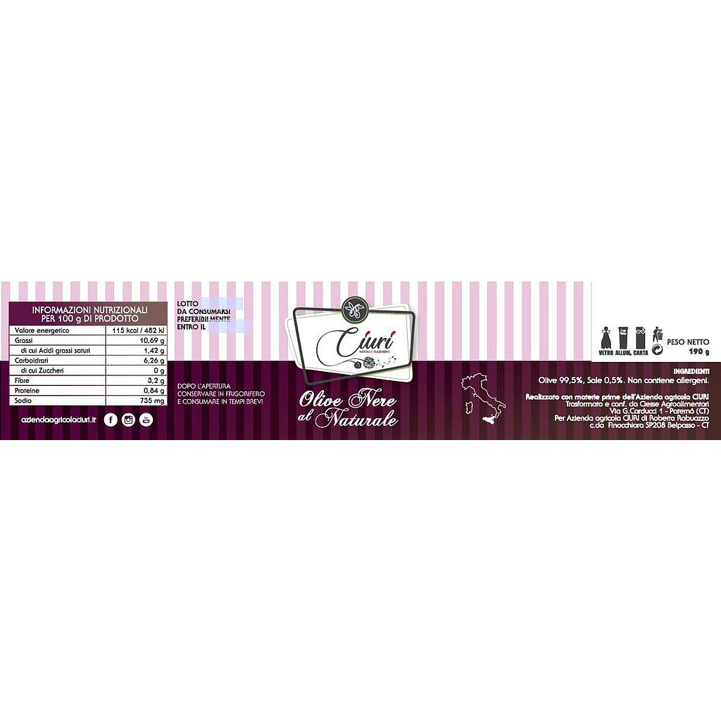 Olives noires entières - 190 g