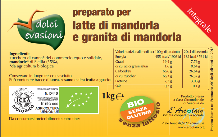 Pain de pâte d'amandes entières pour lait d’amande - 1 kg