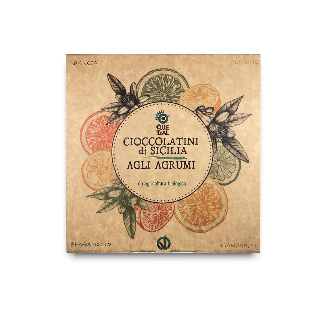 Zitrus-Schokolädchen (Mandarine, Orange, Zitrone und Bergamotte) Kakaogehalt mind. 50% BIO, 180 g
