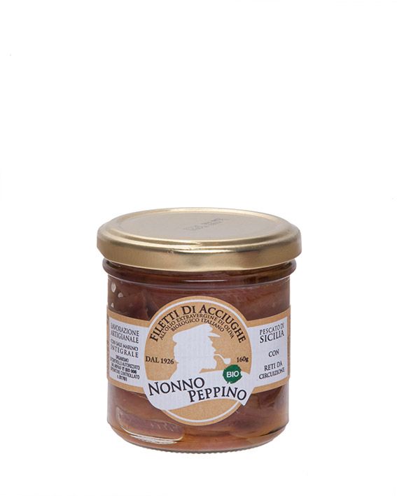 Filetti di acciughe all'olio EVO Bio - 160g
